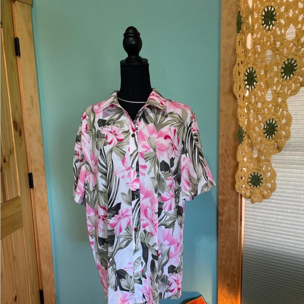 Tropical Floral Men's Button Down Shirt